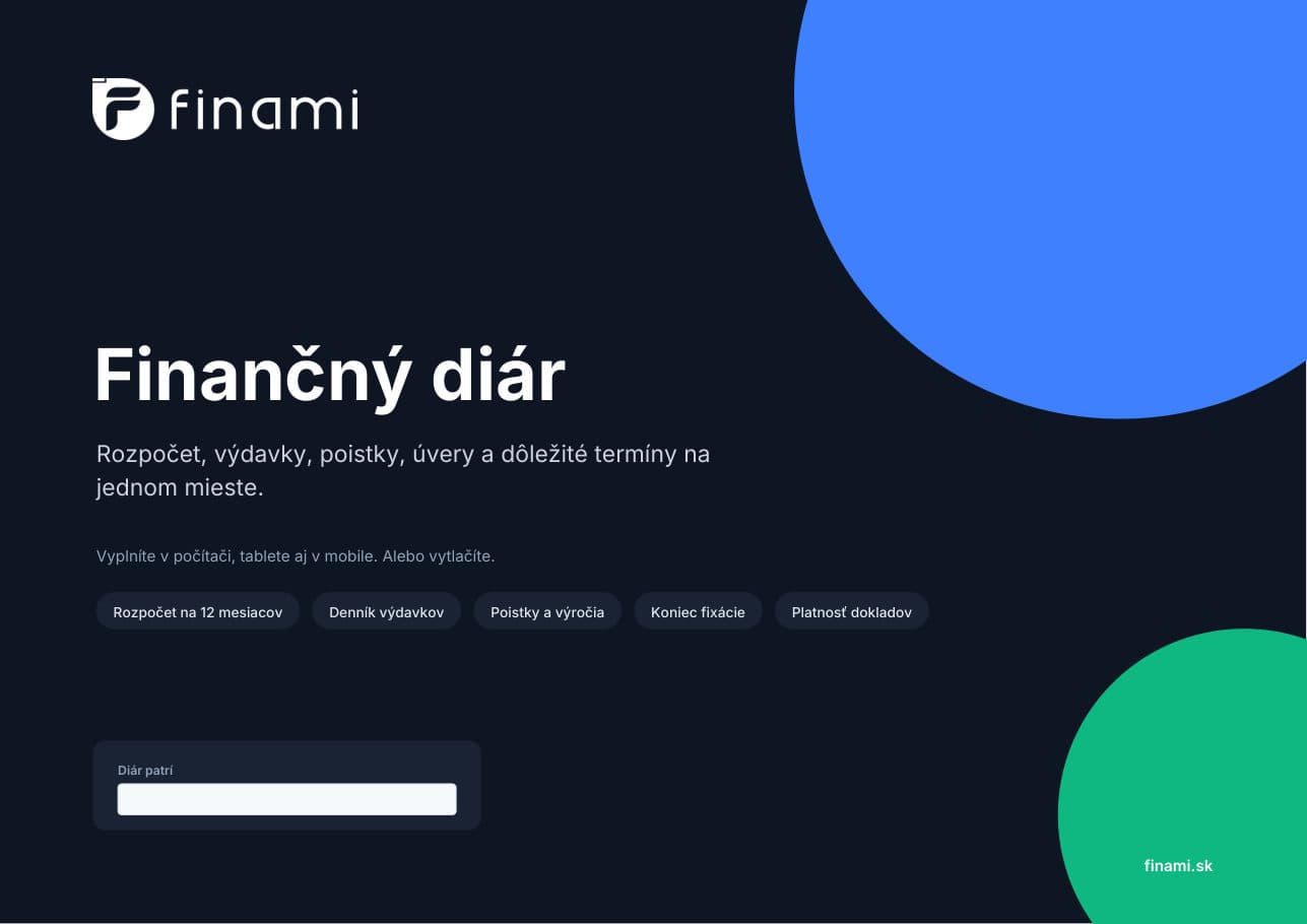 Obálka Finančného diára od Finami